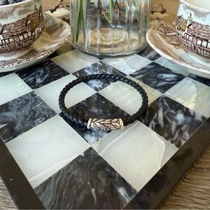 Authentic Woven Bracelet in Chevron Black